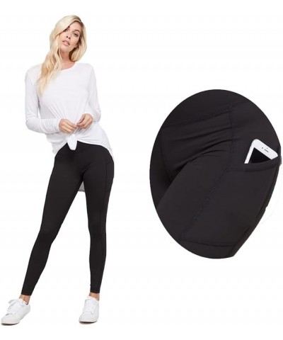 Women's Butter Leggings High Rise Athleisure Wear Yoga Pants with Side Pockets Black $7.92 Leggings