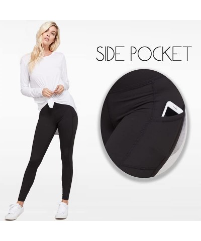 Women's Butter Leggings High Rise Athleisure Wear Yoga Pants with Side Pockets Black $7.92 Leggings