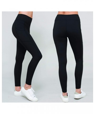 Women's Butter Leggings High Rise Athleisure Wear Yoga Pants with Side Pockets Black $7.92 Leggings