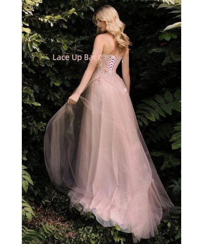 Sparkle Tulle Prom Dresses 2024 Sweetheart 3D Appliques Wedding Dresses Long Formal Evening Ball Gowns with Slit Grey $38.25 ...