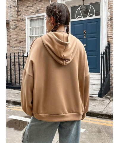 Women's Casual Oversized Long Sleeve Pullover Hooded Sweatshirt Pocket Drawstring Hoodie Camel $12.38 Hoodies & Sweatshirts