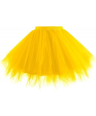 Women 1950s Short Vintage Tulle Petticoat Skirt Ballet Bubble Tutu A-gold $10.91 Lingerie