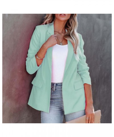 Blazers for Women Business Casual Suit Jacket Long Sleeve Work Office Blazer Jacket Lightweight Open Front Coat Mint Green $1...