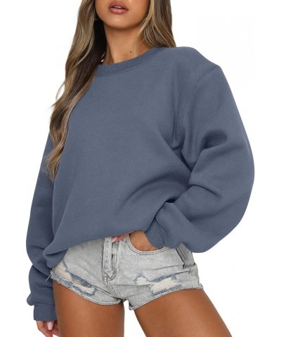 Womens Sweatshirts Long Sleeve Crew Neck Pullover Sweatshirt Casual Outfits 2023 Fall Clothes Greyblue $19.00 Hoodies & Sweat...