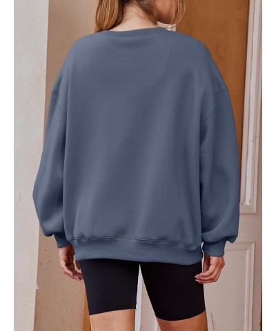 Womens Sweatshirts Long Sleeve Crew Neck Pullover Sweatshirt Casual Outfits 2023 Fall Clothes Greyblue $19.00 Hoodies & Sweat...