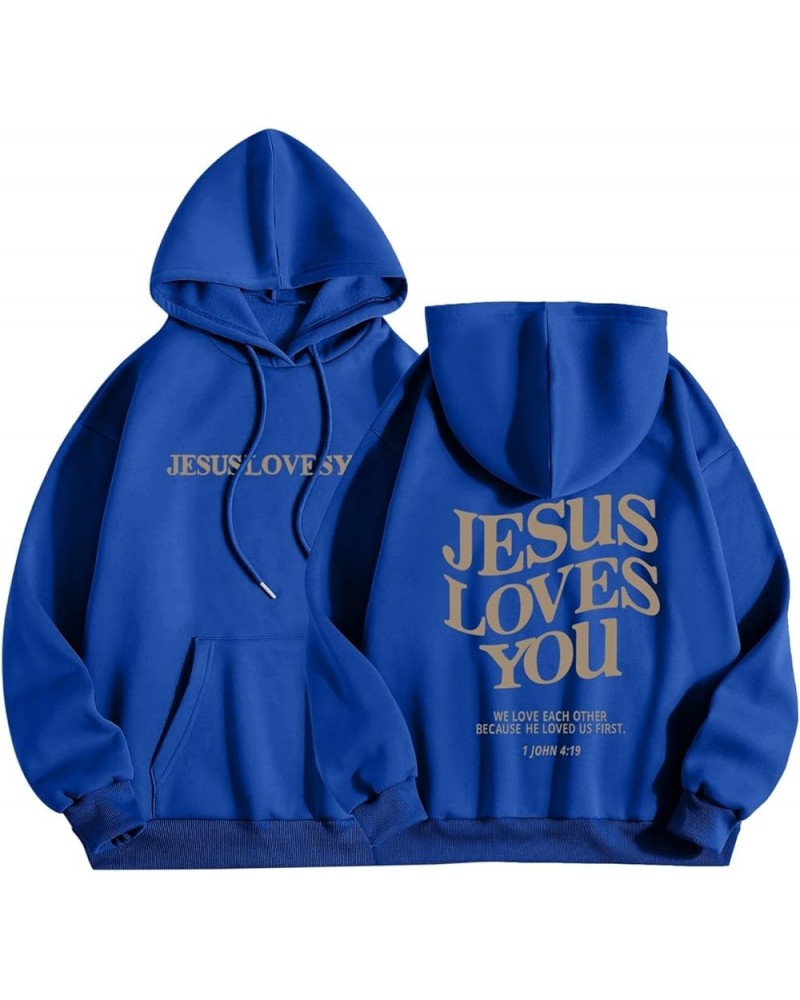 Jesus Loves You Hoodie Christian Sweatshirt Jesus Gifts Pullover Tops Streetwear Gift Y2K Clothes Aa-blue $12.38 Hoodies & Sw...