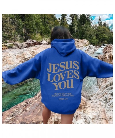 Jesus Loves You Hoodie Christian Sweatshirt Jesus Gifts Pullover Tops Streetwear Gift Y2K Clothes Aa-blue $12.38 Hoodies & Sw...