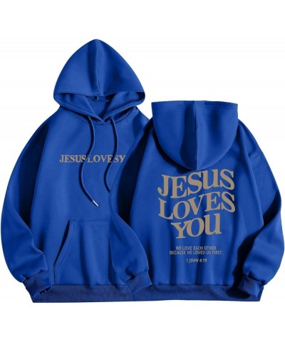 Jesus Loves You Hoodie Christian Sweatshirt Jesus Gifts Pullover Tops Streetwear Gift Y2K Clothes Aa-blue $12.38 Hoodies & Sw...