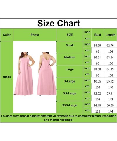 Women's Maxi Dresses Summer Sleeveless Loose Colorful with Pocket Casual Long Sundress Plus Size Pinkabc $18.54 Dresses