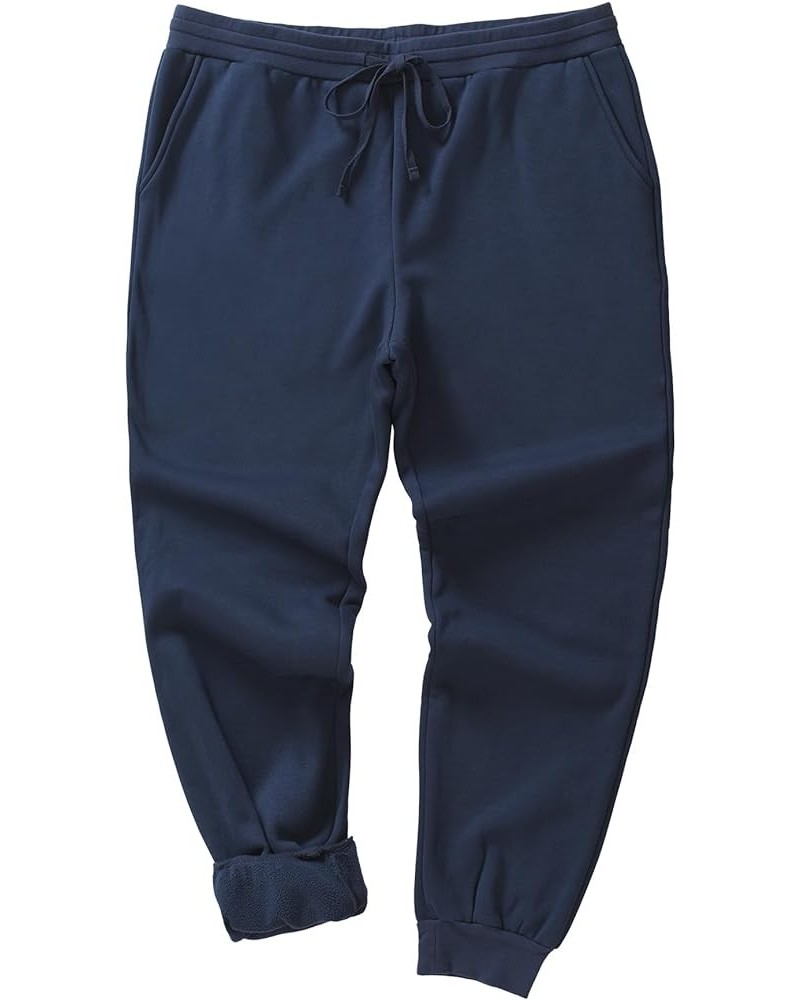 Women's Plus Size Fleece Pants Sweatpants for Winter Navy $20.64 Activewear