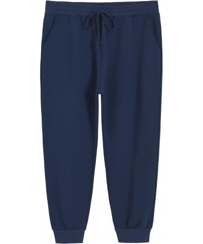 Women's Plus Size Fleece Pants Sweatpants for Winter Navy $20.64 Activewear