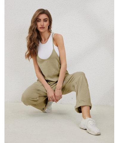 Casual Jumpsuit for Women Sleeveless Summer Loose Stretchy Maternity Onesie Overalls Rompers 2024 Darkkhaki $11.49 Overalls