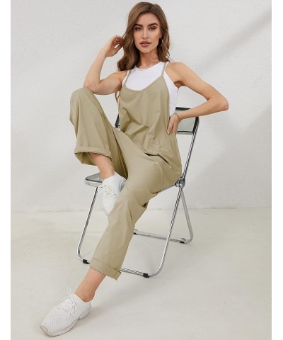 Casual Jumpsuit for Women Sleeveless Summer Loose Stretchy Maternity Onesie Overalls Rompers 2024 Darkkhaki $11.49 Overalls