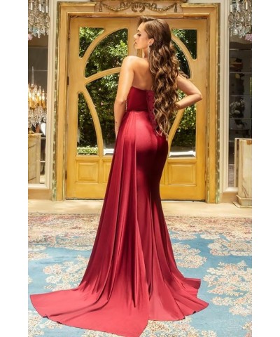 Women's One Shoulder Mermaid Bridesmaid Dresses for Wedding Long Satin Bodycon Prom Formal Evening Gowns with Slit 822 Lavend...