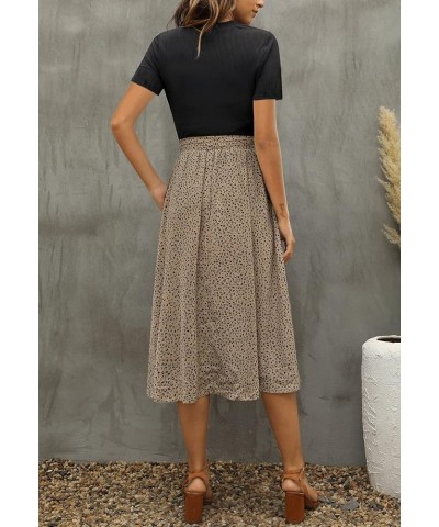 Women 2024 Summer Dress Short Sleeve Ribbed Teacher Church Modest Casual Business Work Outfits Midi Dress Black/Brown $23.36 ...