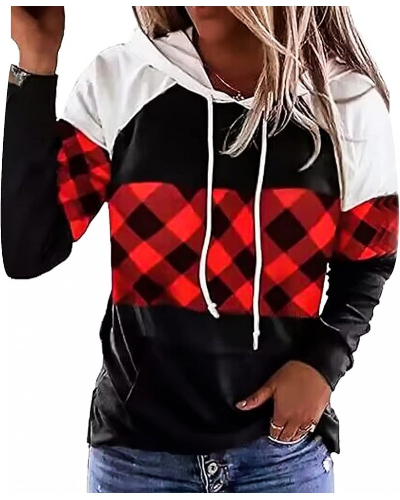 Women's Merry Christmas Shirts Cute Xmas Bufdalo Plaid T Shirts Baseball Graphic Raglan Long Sleeve Tops Black-02 $13.74 Tops