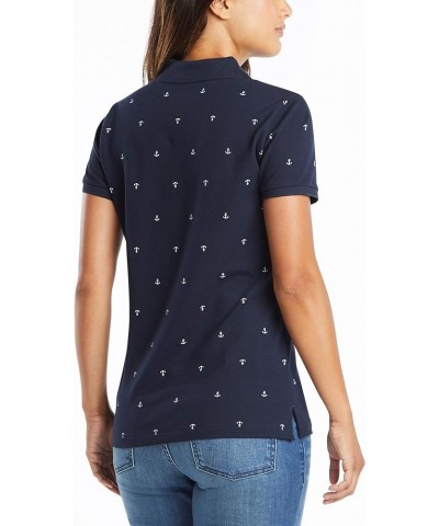 Women's Stretch Cotton Polo Shirt Navy $15.39 Shirts