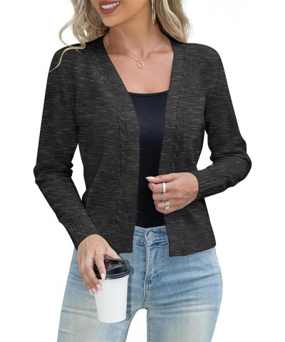 Women Cardigans Sweaters for Women Open Front Long Knitted with Pockets Charcoal Black $17.84 Sweaters