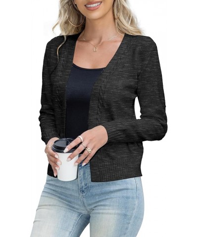 Women Cardigans Sweaters for Women Open Front Long Knitted with Pockets Charcoal Black $17.84 Sweaters