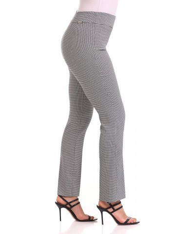 Women's Ease Into Comfort Straight Leg Pant with Tummy Control Black/White Houndstooth $21.15 Suits