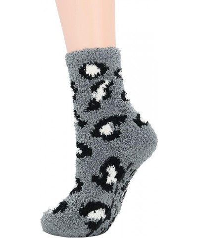 Womens Fuzzy Socks Winter Warm Fluffy Socks Athletic Outdoor Sports Socks Leopard Grain 5 Pack $7.64 Socks