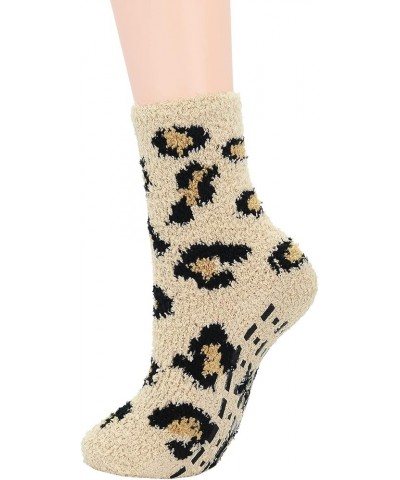 Womens Fuzzy Socks Winter Warm Fluffy Socks Athletic Outdoor Sports Socks Leopard Grain 5 Pack $7.64 Socks