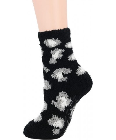 Womens Fuzzy Socks Winter Warm Fluffy Socks Athletic Outdoor Sports Socks Leopard Grain 5 Pack $7.64 Socks