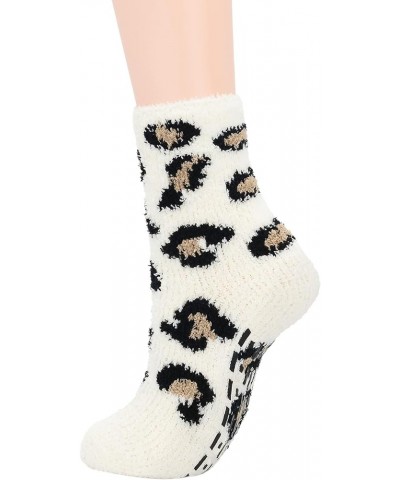 Womens Fuzzy Socks Winter Warm Fluffy Socks Athletic Outdoor Sports Socks Leopard Grain 5 Pack $7.64 Socks