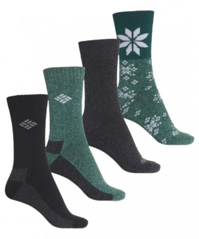 Women's 4 Pack Moisture Control Crew Socks Nightwave/Charcoal/Black Flower $11.06 Socks