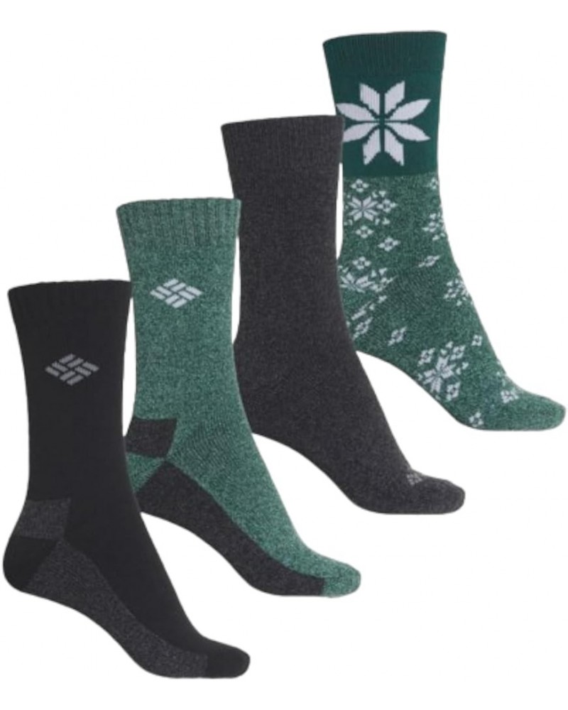 Women's 4 Pack Moisture Control Crew Socks Nightwave/Charcoal/Black Flower $11.06 Socks