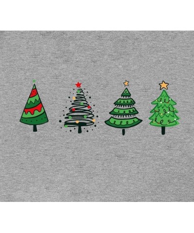 Merry Christmas Shirt Women Christmas Tree Print T Shirt Vintage Graphic Short Sleeve Tops Tees Grey $10.44 T-Shirts