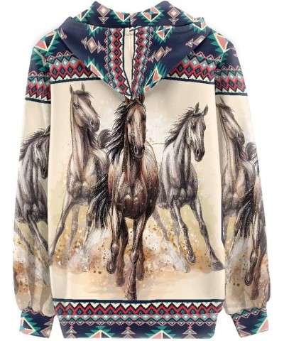 Zip Up Hoodie Women Oversized Y2K Fall Jacket Streetwear Sweatshirts XS-5XL 0 Tribal Horse $20.94 Hoodies & Sweatshirts