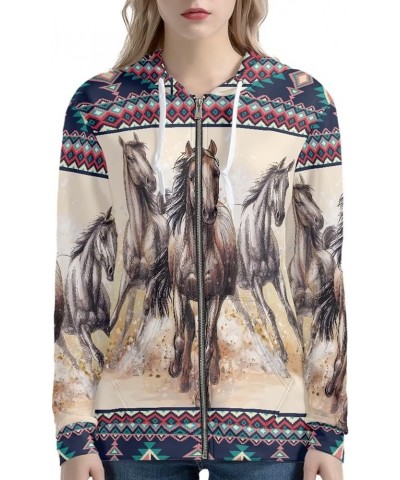 Zip Up Hoodie Women Oversized Y2K Fall Jacket Streetwear Sweatshirts XS-5XL 0 Tribal Horse $20.94 Hoodies & Sweatshirts