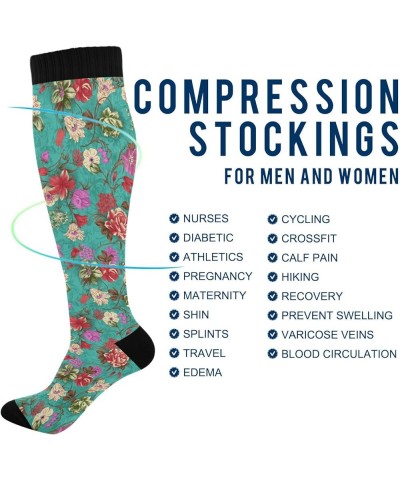 Compression Socks for Women & Men Circulation Breeds Drawn Dogs Best Support for Nurses, Running A1 $10.02 Activewear