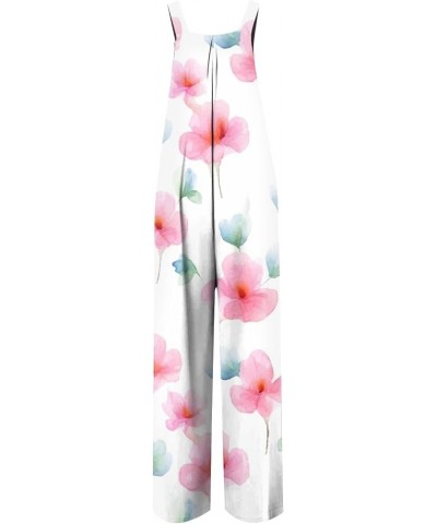 Women's Printed Jumpsuit with Pockets Jumpsuit One-piece Segmented Shoulder Strap 2024 Fashion Jumpsuit 01-light Pink $10.58 ...