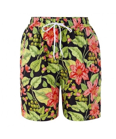 Women's Casual Shorts Summer Comfy Beach Shorts Elastic Waist Floral Print With 2 7 Inseam Shorts Women (Yellow, XXL) Medium ...