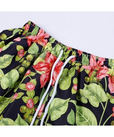 Women's Casual Shorts Summer Comfy Beach Shorts Elastic Waist Floral Print With 2 7 Inseam Shorts Women (Yellow, XXL) Medium ...