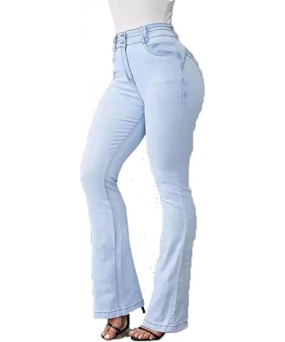 Akapi Jeans Mujer, High Waisted Hip Lift Flare Jeans Womens Casual Stretch Wide Leg Bootcut Jeans Light Blue $19.58 Jeans