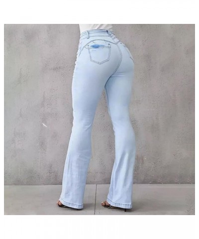 Akapi Jeans Mujer, High Waisted Hip Lift Flare Jeans Womens Casual Stretch Wide Leg Bootcut Jeans Light Blue $19.58 Jeans