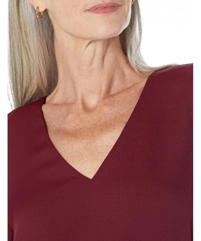 Women's Flutter Sleeve V-Neck Tunic Crisp Merlot $38.05 Tops