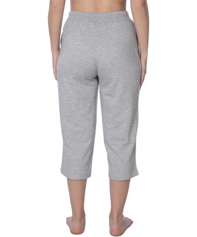 Women's Capri French Terry Pant Available in Plus Size Solid Grey $10.64 Activewear