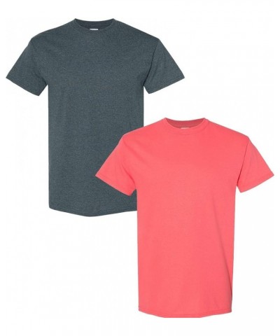 Men's Heavy Taped Neck Comfort Jersey T-Shirt Dark Heather-coral $6.29 Others