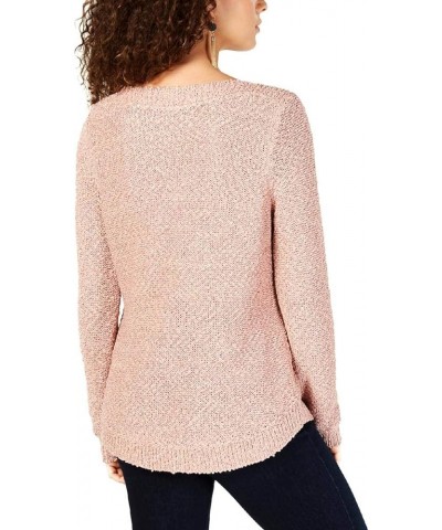 Womens Shine Metallic Boat Neck Pullover Sweater Ltpaspink $24.37 Others