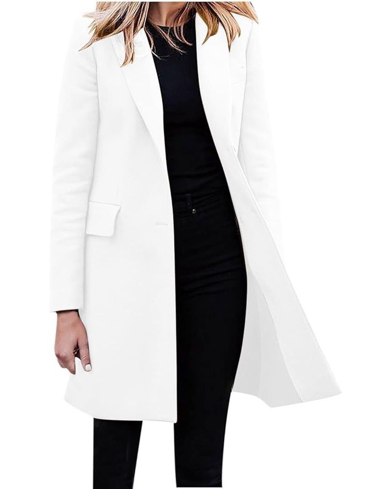 Women's Windbreaker Jacket Mid Length Jacket With Waistband Tie Up And Sun Suit Winter Coat for Women for 4-white $16.31 Jackets