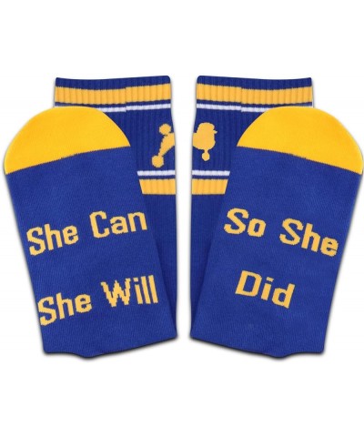 2 Pairs Sorority Socks with Pink and Green Graduation Gift She Can She Will So She Did Jewelry Sgrho Sorority Socks $11.99 Ac...