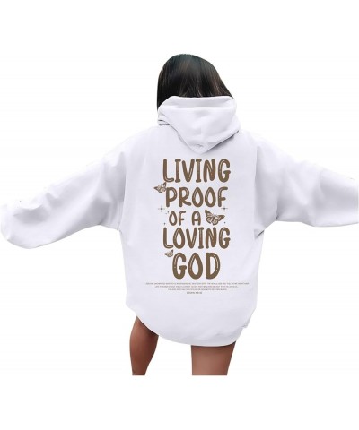 Jesus Loves You Hoodies For Women Oversized Letter Print Hooded Pullover Tops Casual Long Sleeve Sweatshirts Graphic Tunics A...