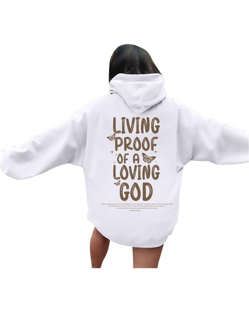 Jesus Loves You Hoodies For Women Oversized Letter Print Hooded Pullover Tops Casual Long Sleeve Sweatshirts Graphic Tunics A...