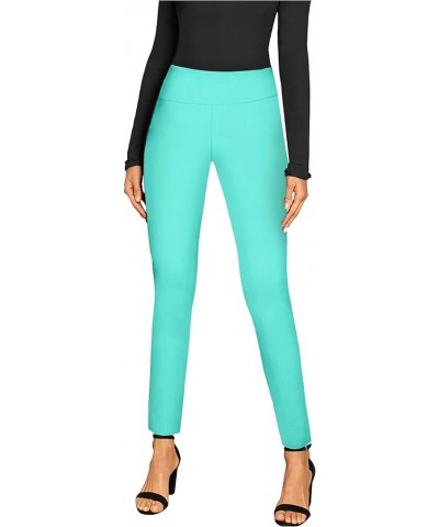 Women Stretch Skinny Dress Pants Nylon Ponte Pull On Office Leggings Trousers 1073t-mint $12.98 Leggings