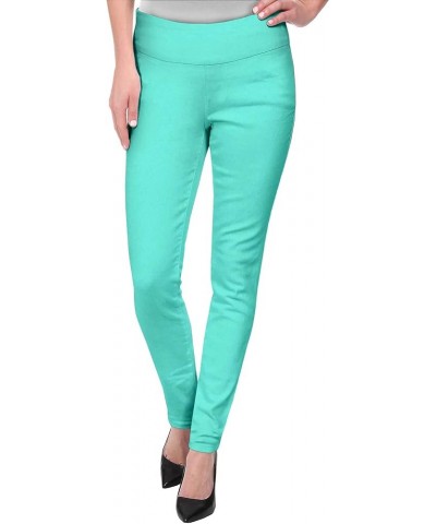 Women Stretch Skinny Dress Pants Nylon Ponte Pull On Office Leggings Trousers 1073t-mint $12.98 Leggings