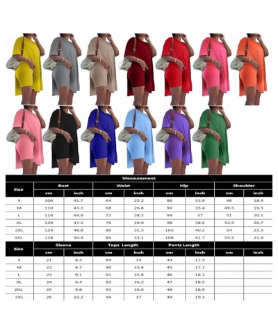 Plus Size Womens 2 Piece Outfits Tracksuits Short Sleeve Tunic Tops Bodycon Shorts Sweatsuit Sets Pink $19.97 Activewear